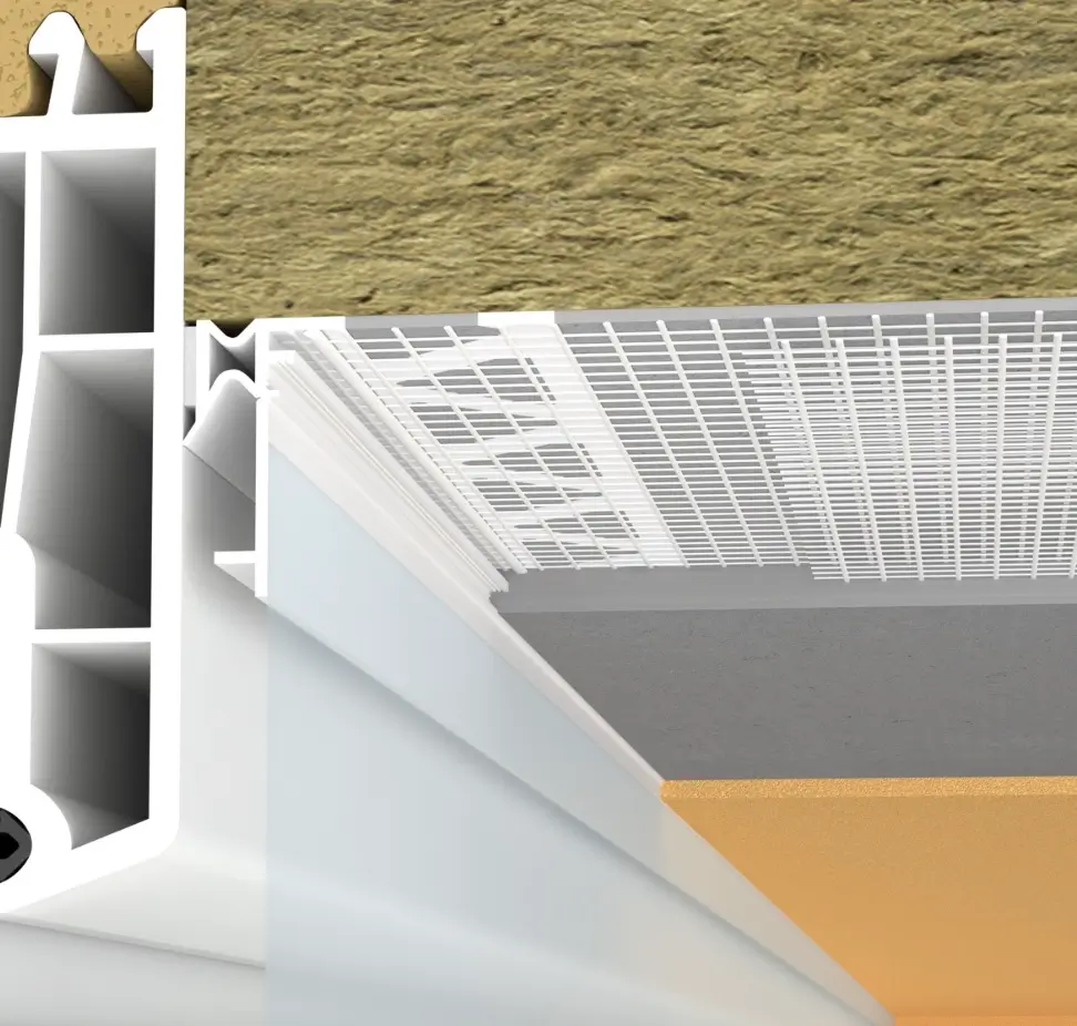 Element Conexiune Tâmplărie cu Lamelă GRi îNCHIS Anputzleiste ADAPT 2 Schutzlippe aus Weich-PVC LS 2D 6mm 2.6m [2]