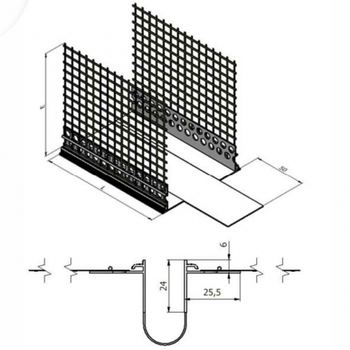 Dehnfugenprofil E grey - Element de Rost de Dilatatie Continuu 2.5 m [7]