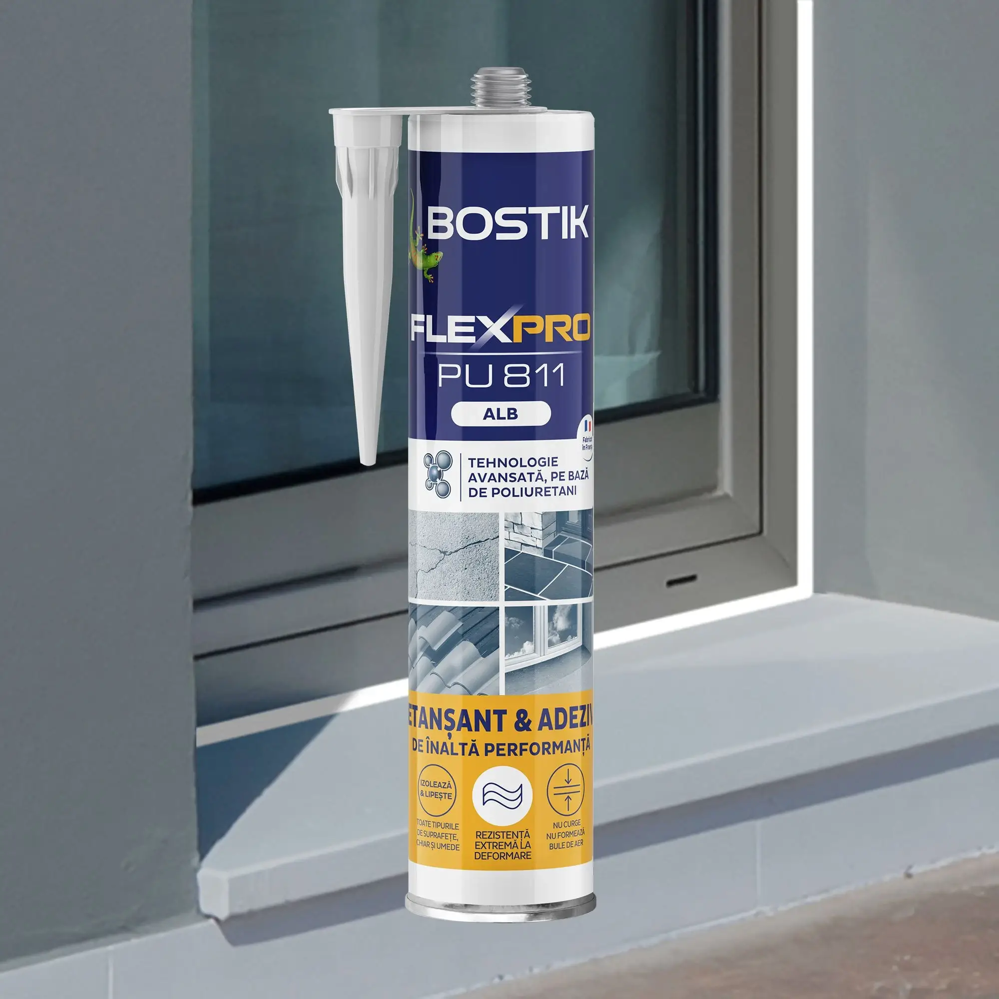 Etansant si Adeziv Poliuretanic PU 811 FLEXPRO ALB 300mL [2]