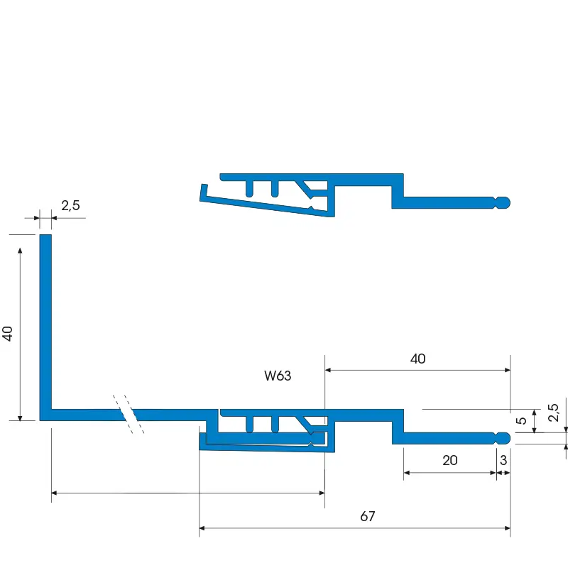 Extensie Profil Soclu W63 Sockelschiene SOLI-TEX [2]