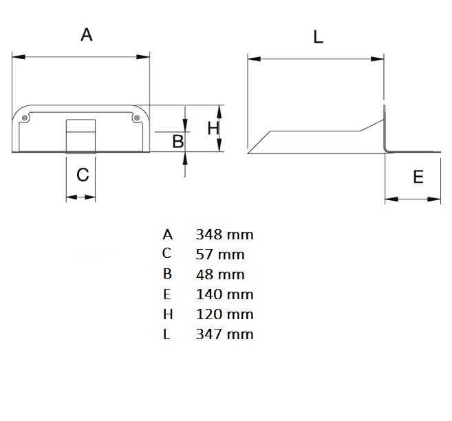 Scurgere Cu Flanșă Cu Țesut pentru Terase și Balcoane Culoare Cupru L347mm S57x48mm [3]