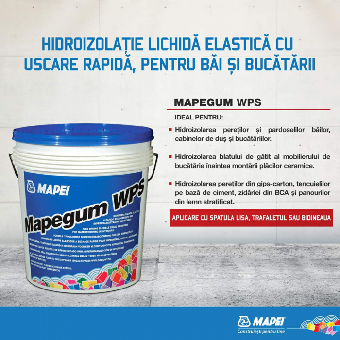 Hidroizolatie Lichida pentru Bai si Bucatarii, Mapegum WPS 5kg [2]