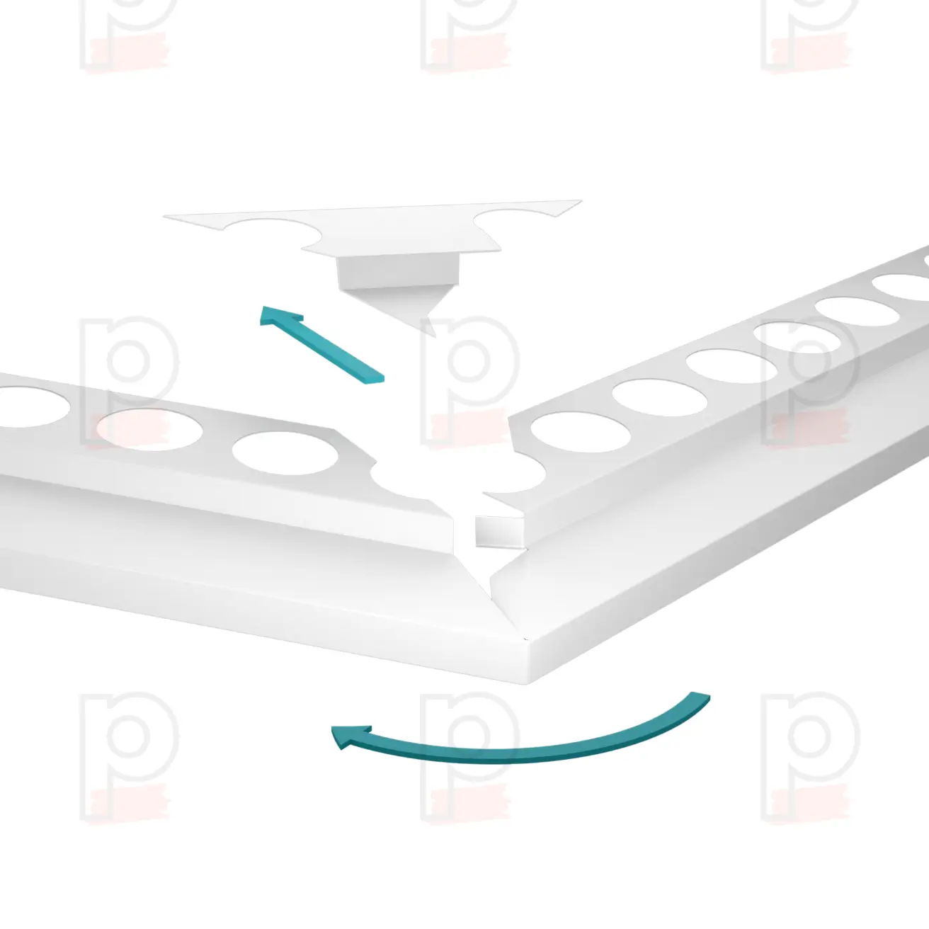 Picurător Colțar pentru Balcon Alb BalkoneckWinkel Short weiss 1x1m (2m) [2]