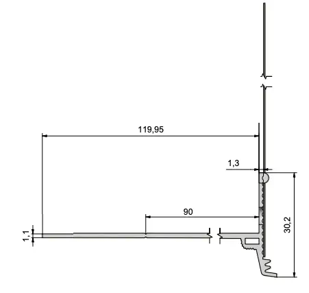 Picurator din PVC Pentru Profilul de Soclu din PVC, 2m [4]
