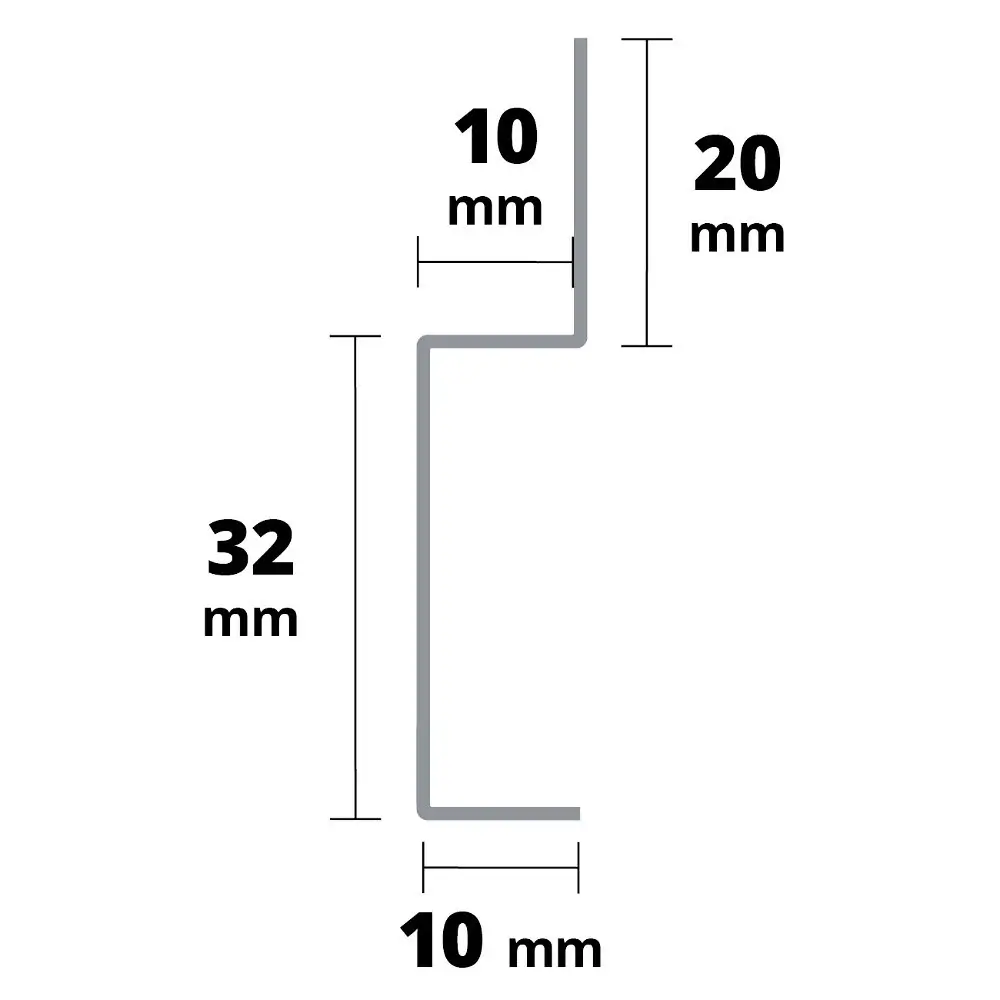 Profil Conectare la Perete inox Periat 32mm, 1.5m [5]