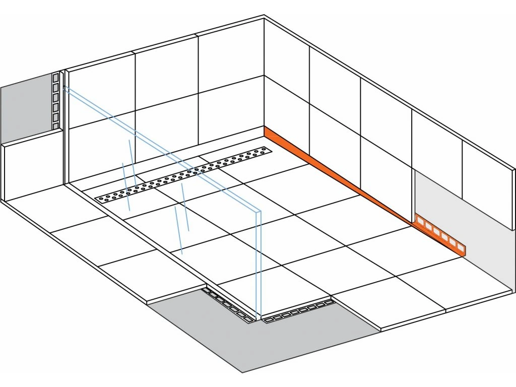 Profil Pantă Racord Podea Perete Dreapta inox Periat h: 10 mm, h2: 6-30 mm, l: 1,2 m [3]