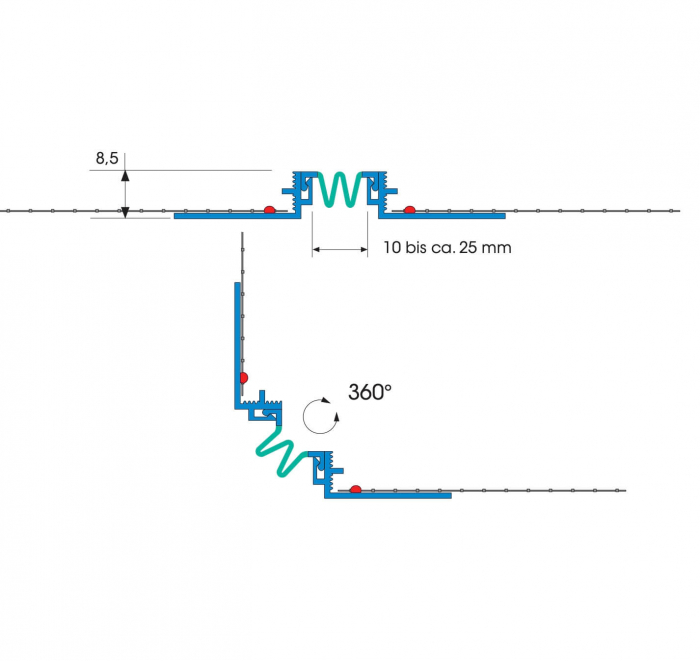 Element de Rost de Dilatație Universal W56 Dehnfugenprofil MOVI 2m [6]