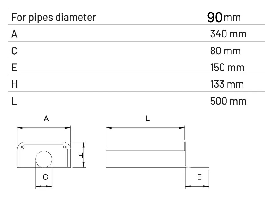 Scurgere pentru Terase si Balcoane Culoare Negru L 500mm D 90mm [3]