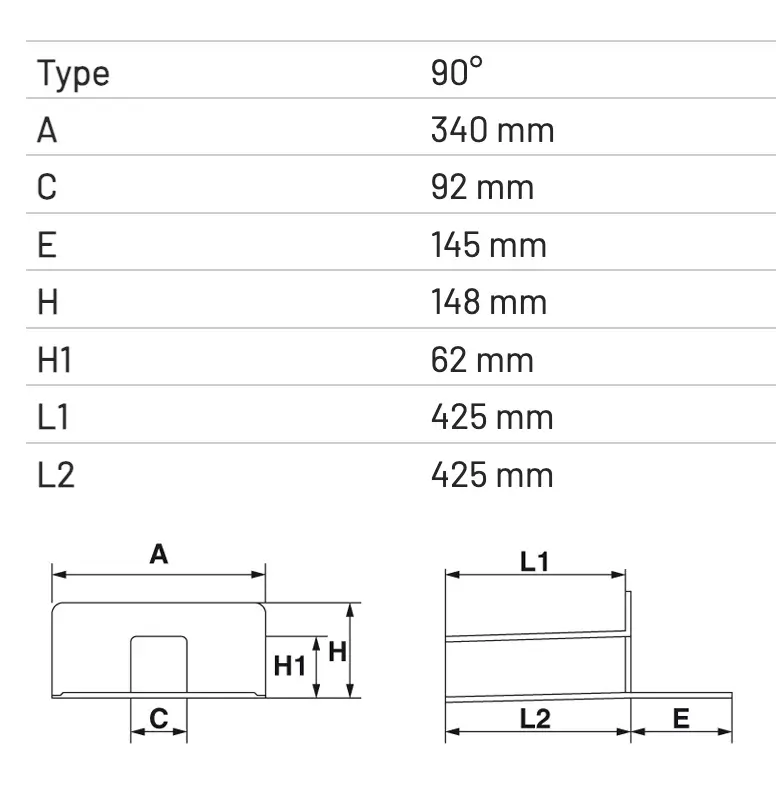 Scurgere TPO pentru Terase și Balcoane L425mm S65x100mm [2]