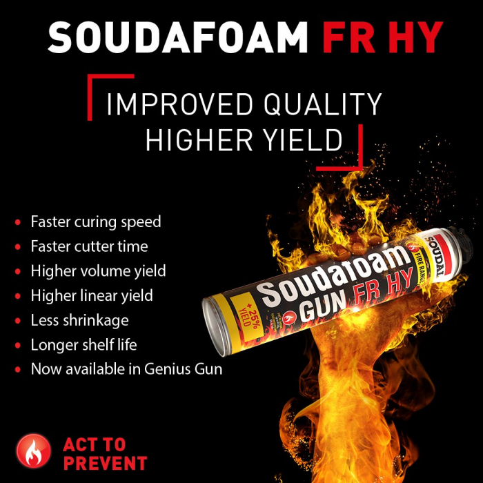 Spumă Poliuretanică Rezistentă la Foc Soudafoam Gun FR HY 750mL [3]