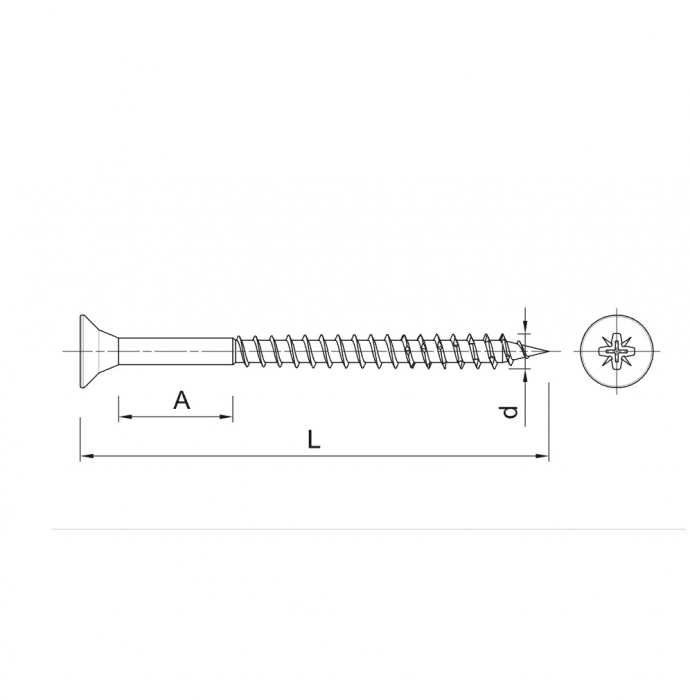 Surub Autofiletant Cu Cap Inecat pentru Lemn PAL OSB UC 6 x 150mm [3]
