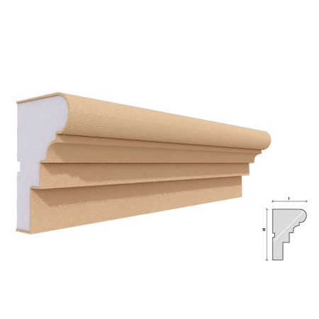 Ancadrament Fereastra pentru Exterior din Polistiren Expandat Laminat cu Rasina FP103, H 180 x L 80 mm, Lungime 2 m [1]