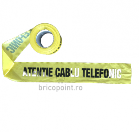 Banda de Semnalizare Galbena - Atentie Cabluri Telefonice, 200m/rola [1]