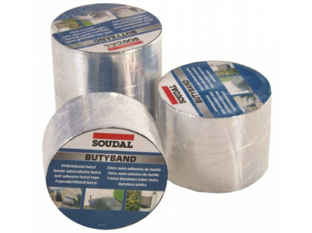 Benzi de Etanșare - Bandă Hidroizolantă Butilică BUTYBAND Culoare Aluminiu 75mm x 10m
