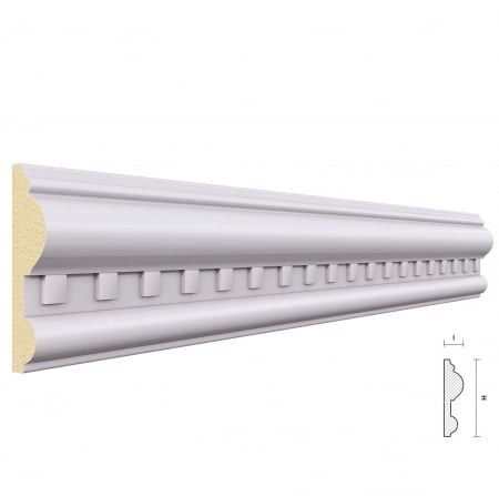 Brâuri Decorative - Brau din Poliuretan BR07 80 x 20 mm, 2 m