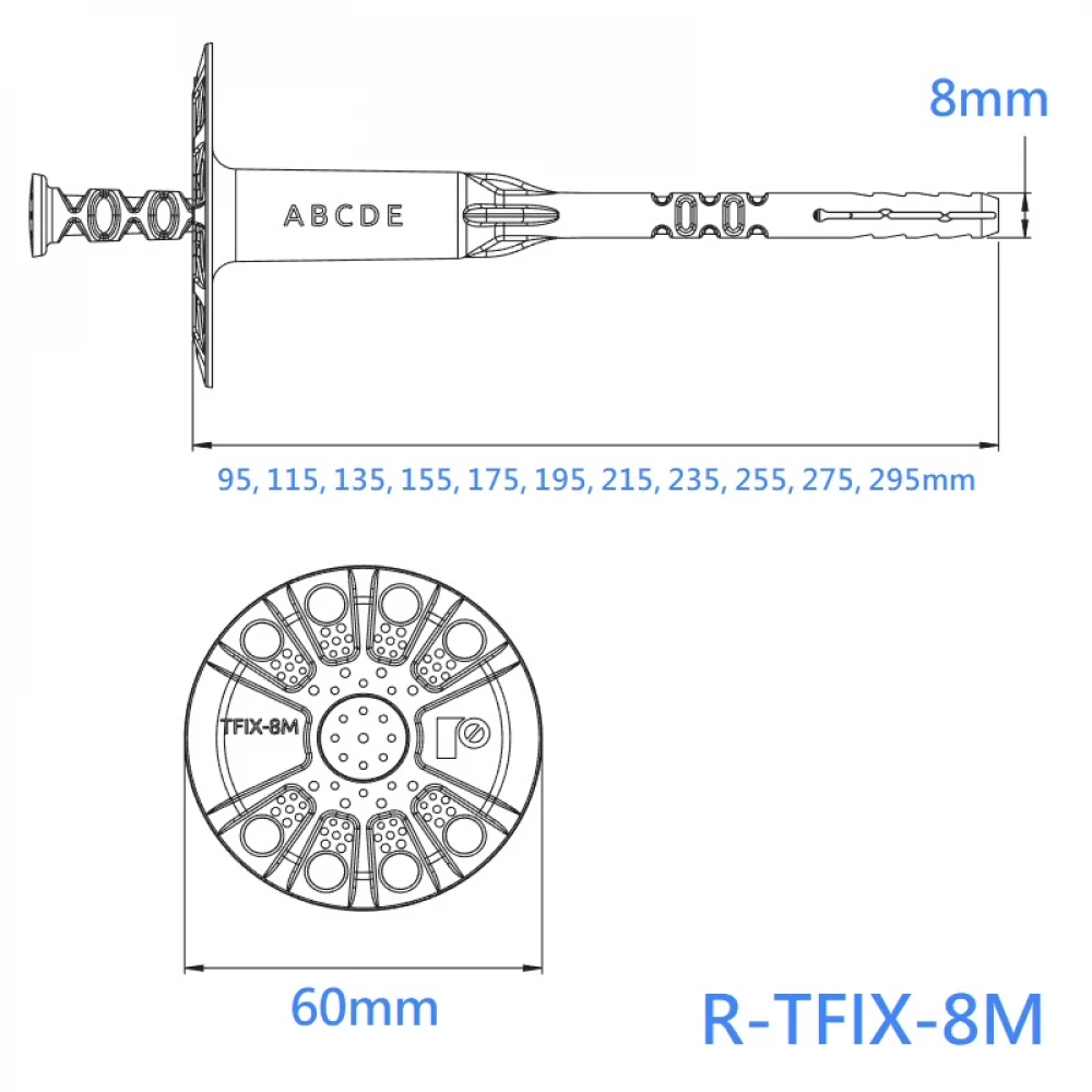 Diblu Cui pentru Fixari Termoizolatii in Beton, Caramida, BCA R-TFIX-8M [3]