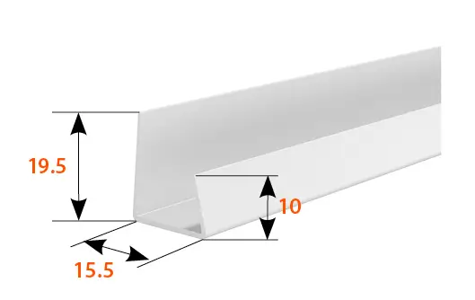 Finisaje - Element Cant Gips-Carton Simplu Einfassprofil mit Schaumklebeband 15mm 2.5m
