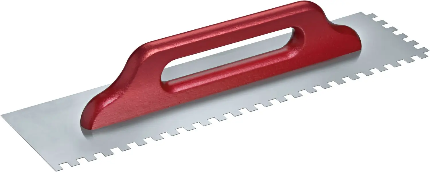 Placări Suprafețe - Gletieră Profi cu Mâner Lemn și Zimți E6 500 x 130 x 0,7 mm