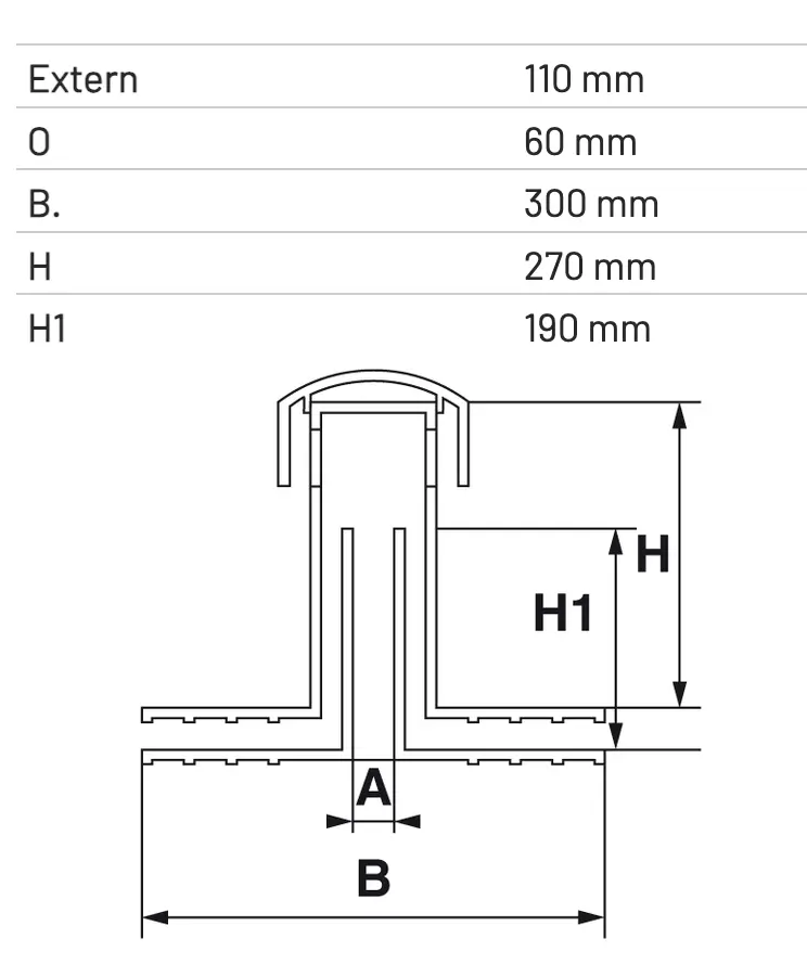 Gură de Aerisire TPE Double Pentru izolații Cu Bitum L 270mm D 110mm [1]