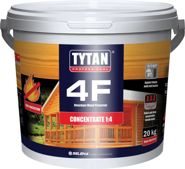 Soluții ignifuge - Impregnant ignifug Pentru Lemn Tytan Professional 4F Transparent / Rosu 20kg