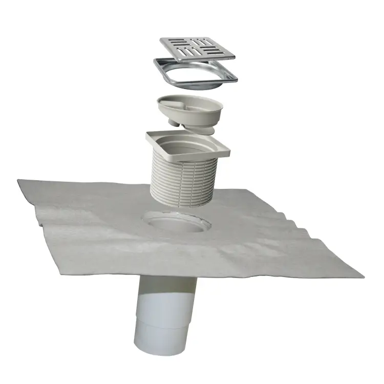 Hidroizolații - Kit Sifon Vertical pentru Scurgeri de Pardoseală Diametru 75mm