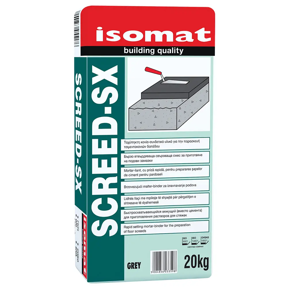 Nivelare Grosieră - Mortar pe Baza de Ciment, cu Priza Rapida – Liant pentru Sape SCREED-SX, 20kg