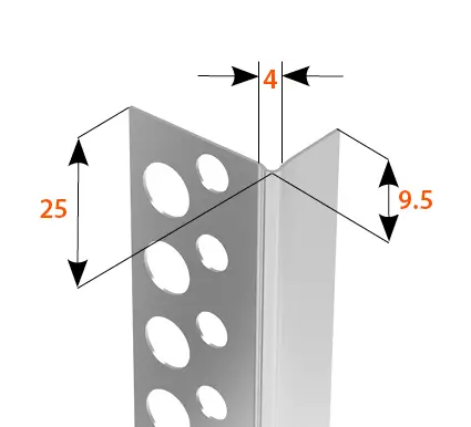 Profile Glet - Profil Aluminiu pentru Cant Plăci Gips-Carton Goppinger Abschlussprofil L 9mm 2.5m