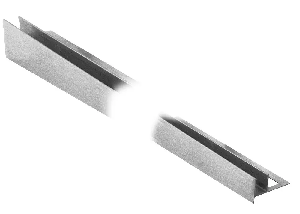 Profil inserție Sticlă Dreapta inox Periat 13mm, 1.5m