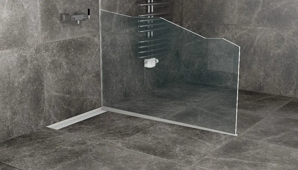 Profil inserție Sticlă Dreapta inox Periat 13mm, 1.5m [1]