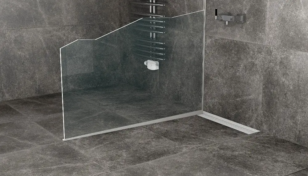 Profil inserție Sticlă Stânga inox Periat 13mm, 1.5m [1]