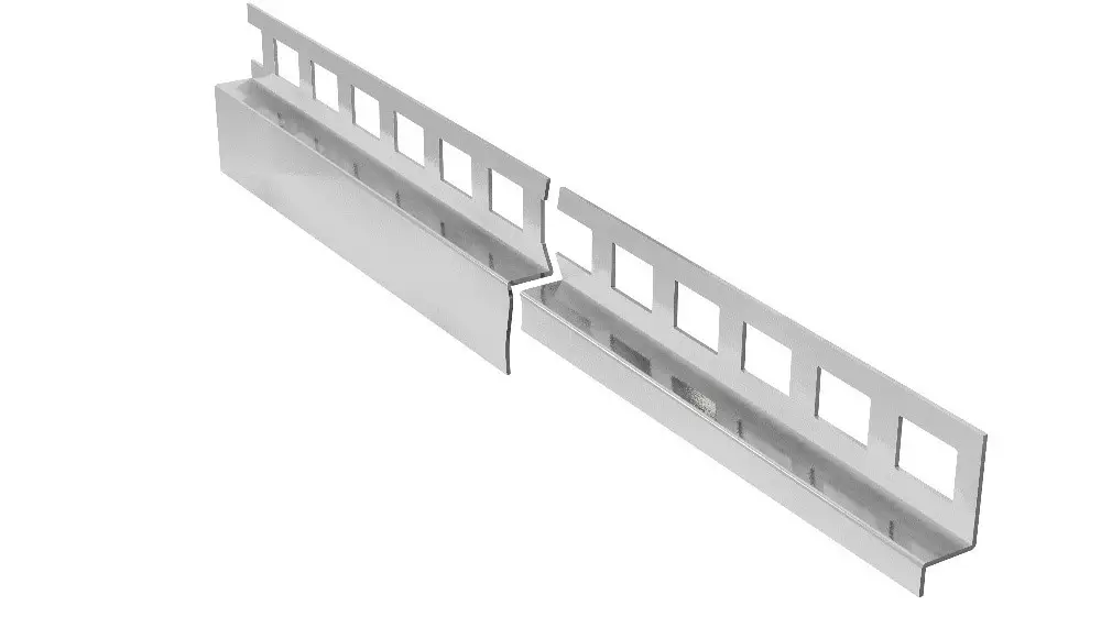 Profile Baie - Profil Pantă Racord Podea Perete Dreapta inox Periat h: 10 mm, h2: 6-30 mm, l: 1,2 m