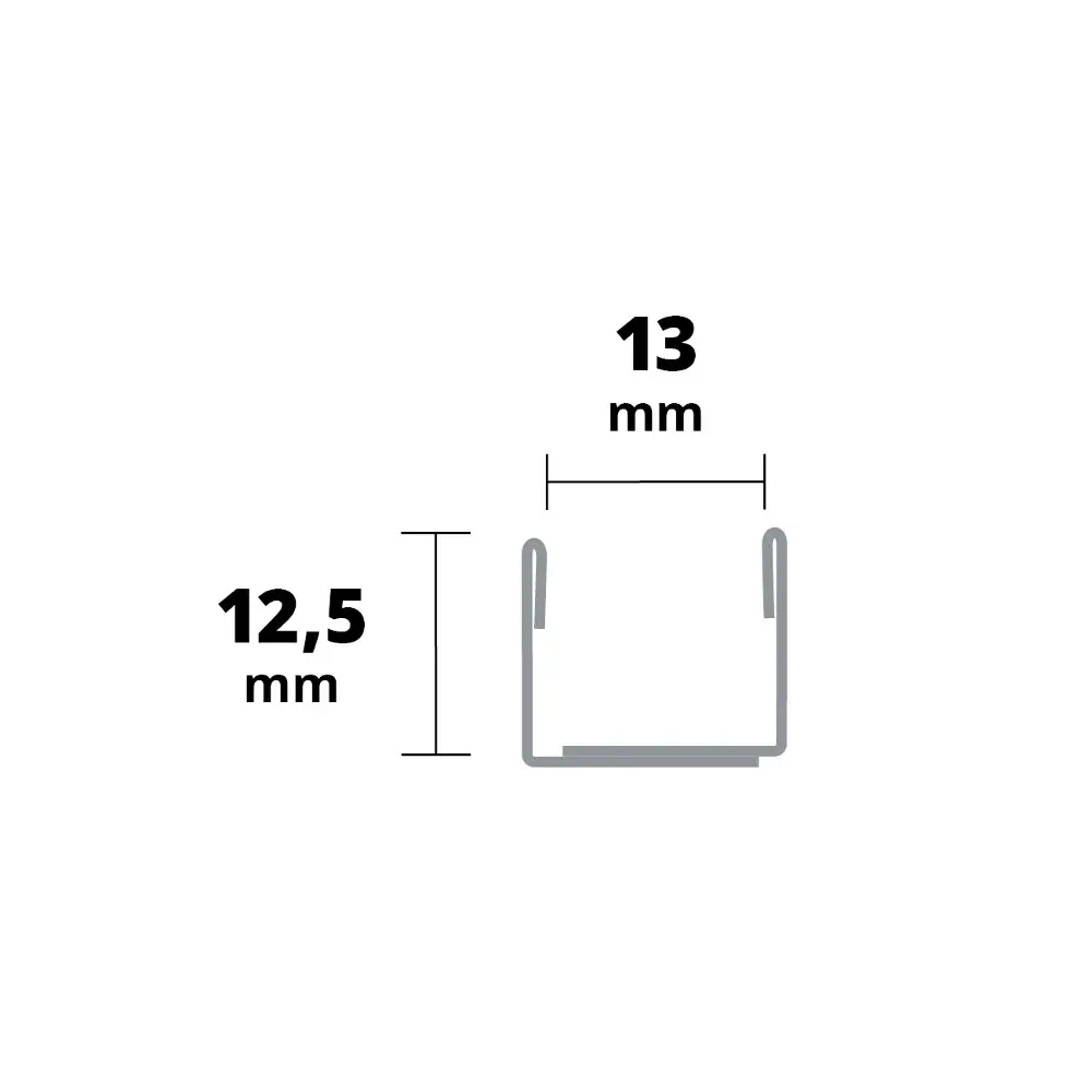 Profil U inox inserție Sticlă 13mm, 2,5m [4]