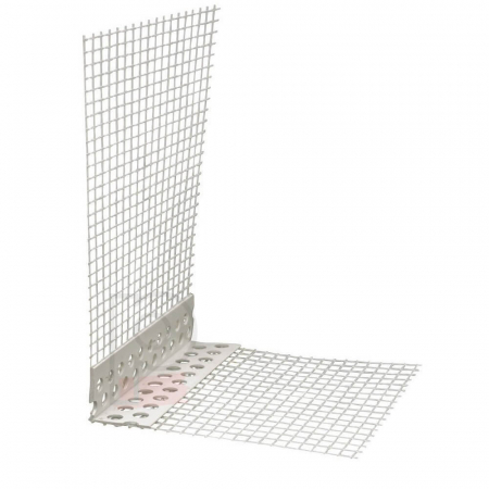GewebeEckwinkel Premium - Coltar PVC cu Plasa Alba 300x100mm, 2.5m