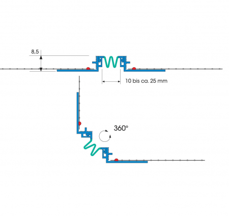 Element de Rost de Dilatație Universal W56 Dehnfugenprofil MOVI 2m [5]