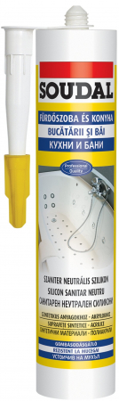Etanșanți - Soudal Silicon Sanitar Neutru, 300 mL