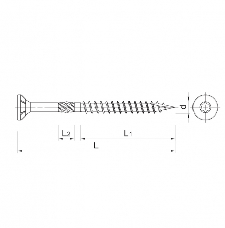 Surub Autofiletant Cu Cap Inecat pentru Lemn si Panouri din Lemn TS 5 x 40mm [1]
