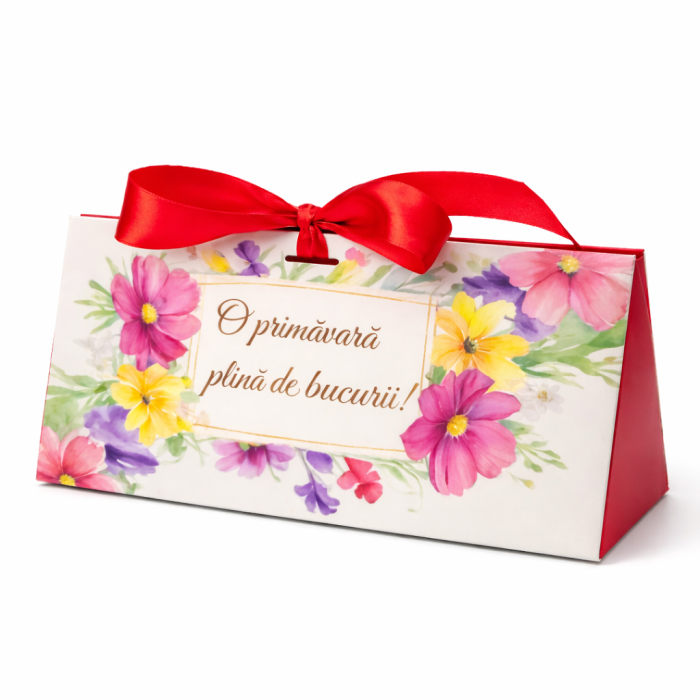 Set 10 cutii Roșii Cadou Mărțișor Bucuria 200g, Bomboane Asortate de Ciocolată, O Primăvară Plină de Bucurii [2]