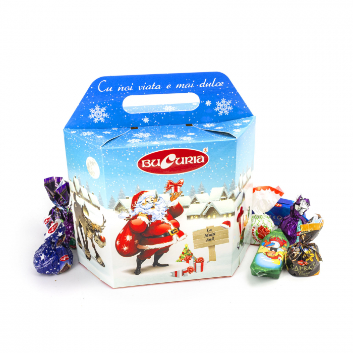 Cutia cadou cu bomboane Bucuria "Casuta albastra Mos Craciun" 1/500 gr [2]
