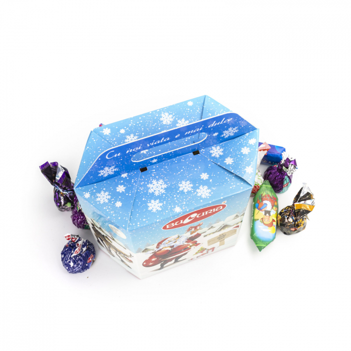 Cutia cadou cu bomboane Bucuria "Casuta albastra Mos Craciun" 1/500 gr [3]