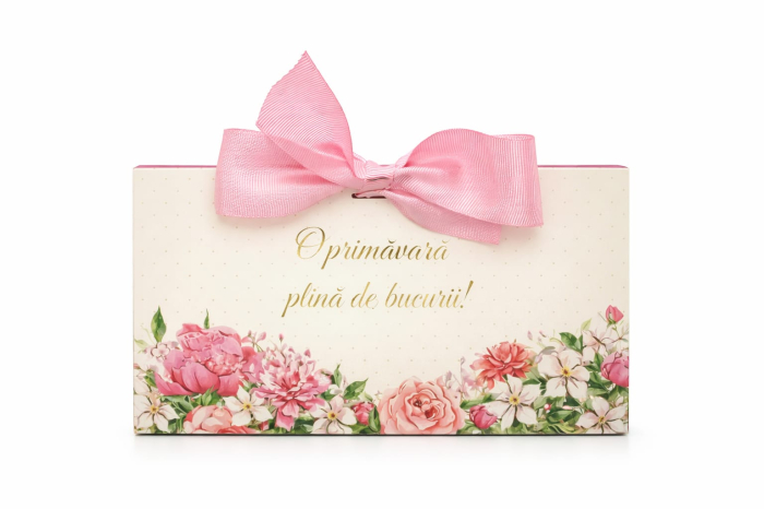 Set 10 Mărțișor Dulce Roz 200g, Cutie Cadou cu Bomboane de Ciocolată [2]