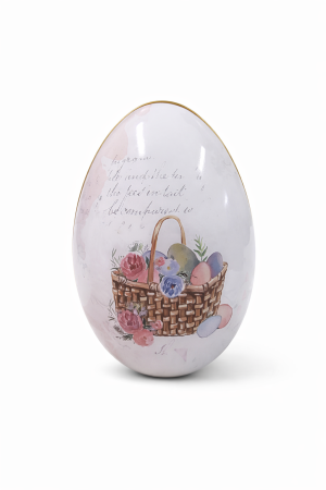 Cadou de Paște: Ou metalic decorativ cu bomboane Bucuria 100 g [1]