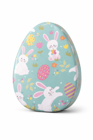 CADOURI DE PASTE - Ou Cadou de Paște Multicolor, Cutie Metalică Decorativă cu Model Ouă Colorate 100 gr