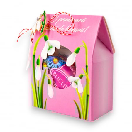 Martisoare Dulci - Martisor Bucuria Ghiocel (roz) cu brosa Ghiocel