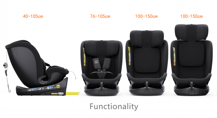 BUF BOOF B-Joy DELUXE iSize Autósülés, 360 °-os, 0-36 kg-os forgatással, 40-150 cm, Black [3]