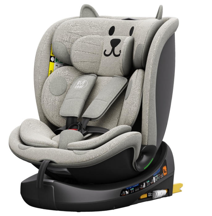 BUF BOOF B-Joy DELUXE iSize Autósülés, 360 °-os, 0-36 kg-os forgatással, 40-150 cm, LightGreyCAT [1]