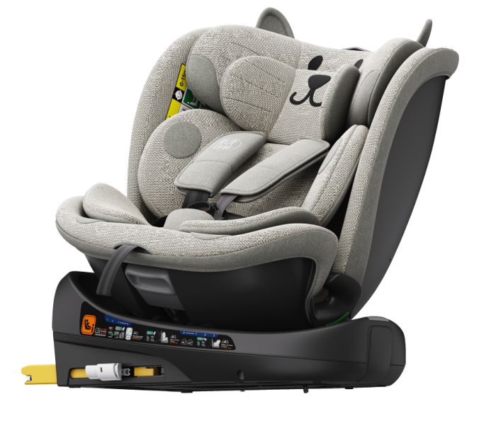 BUF BOOF B-Joy DELUXE iSize Autósülés, 360 °-os, 0-36 kg-os forgatással, 40-150 cm, LightGreyCAT [2]