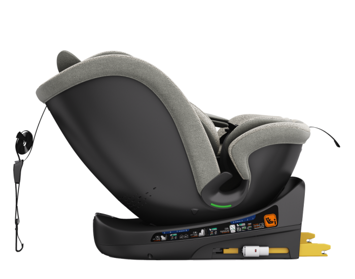 BUF BOOF B-Joy DELUXE iSize Autósülés, 360 °-os, 0-36 kg-os forgatással, 40-150 cm, LightGreyCAT [12]
