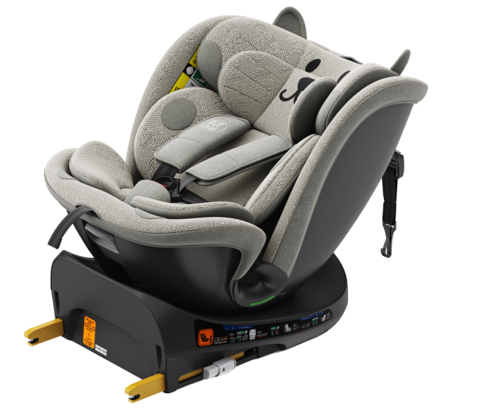 BUF BOOF B-Joy DELUXE iSize Autósülés, 360 °-os, 0-36 kg-os forgatással, 40-150 cm, LightGreyCAT [5]