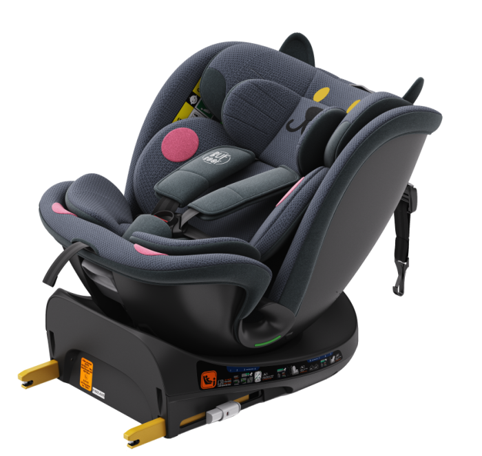 BUF BOOF B-Joy DELUXE iSize Autósülés, 360 °-os, 0-36 kg-os forgatással, 40-150 cm, DarkGreyCAT [2]