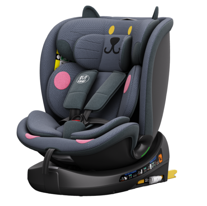 BUF BOOF B-Joy DELUXE iSize Autósülés, 360 °-os, 0-36 kg-os forgatással, 40-150 cm, DarkGreyCAT [1]
